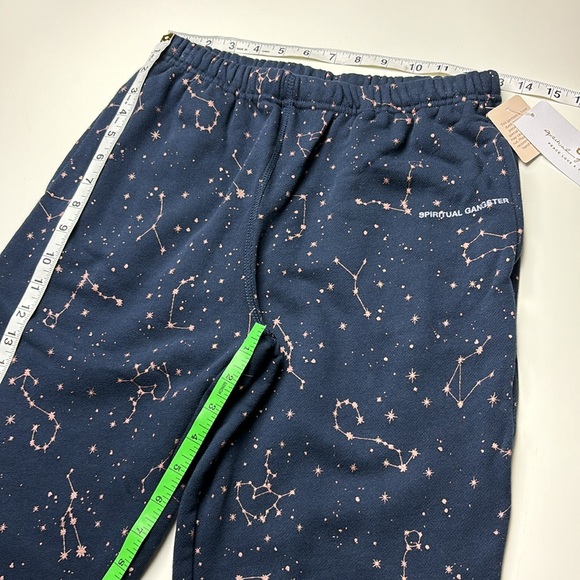 Spiritual Gangster Navy Laguna Sweatpants w/ Zodiac Constellation Design, Sz XS - Picture 6 of 8